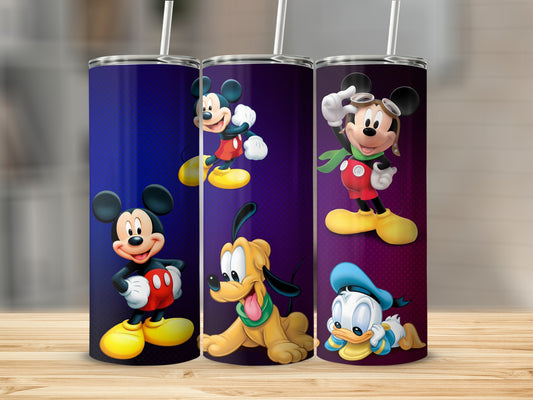 Disney Characters Mickey Donald Goofy Tall Tumblers