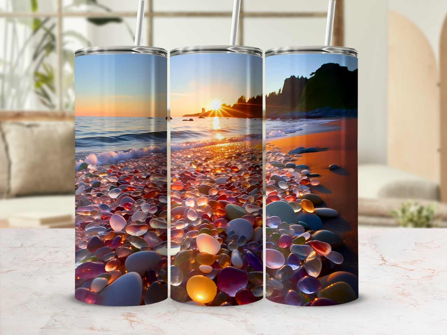Ocean Sunrise Beach Sea Glass Coastal Scenery product type