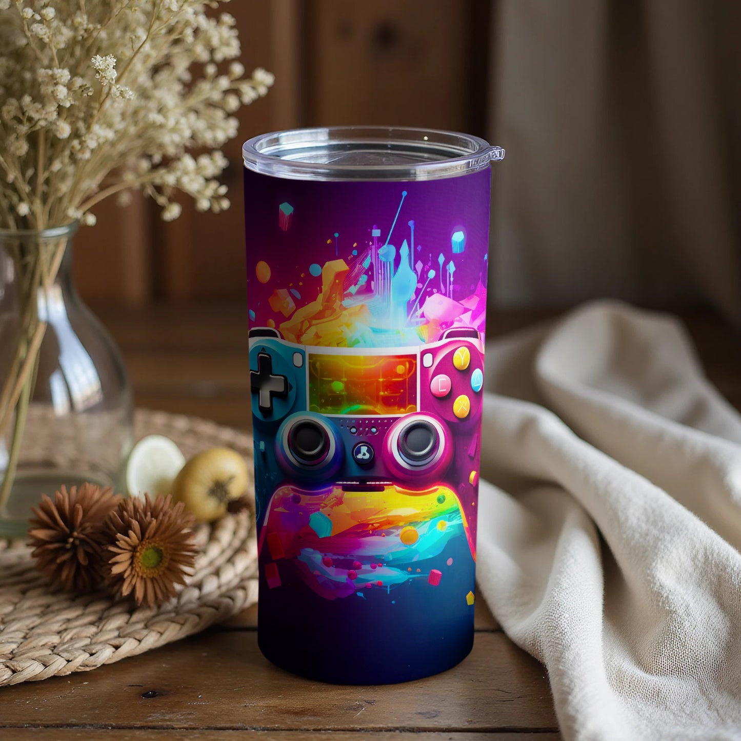 Colorful Gaming Controller Artwork Tumbler