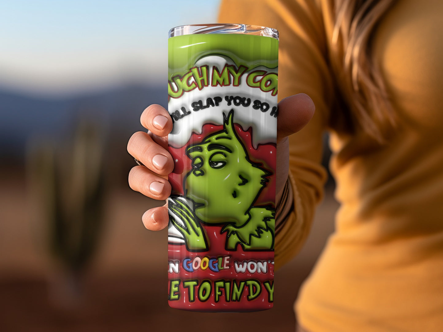 Funny Grinch Don't Touch My Coffee Insult Tumbler