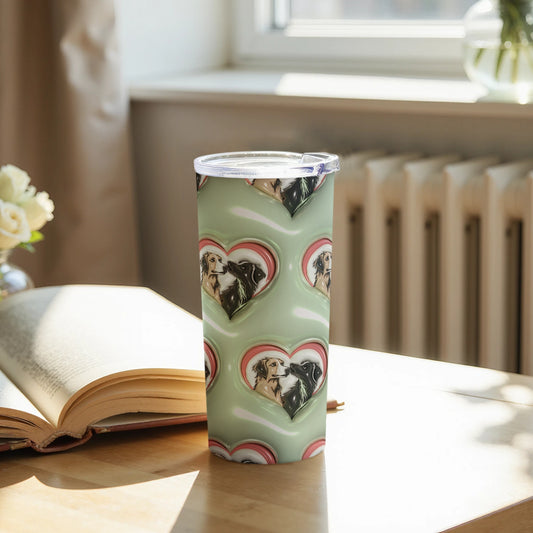 Cute Dog and Heart Design Tumbler For All Occasions