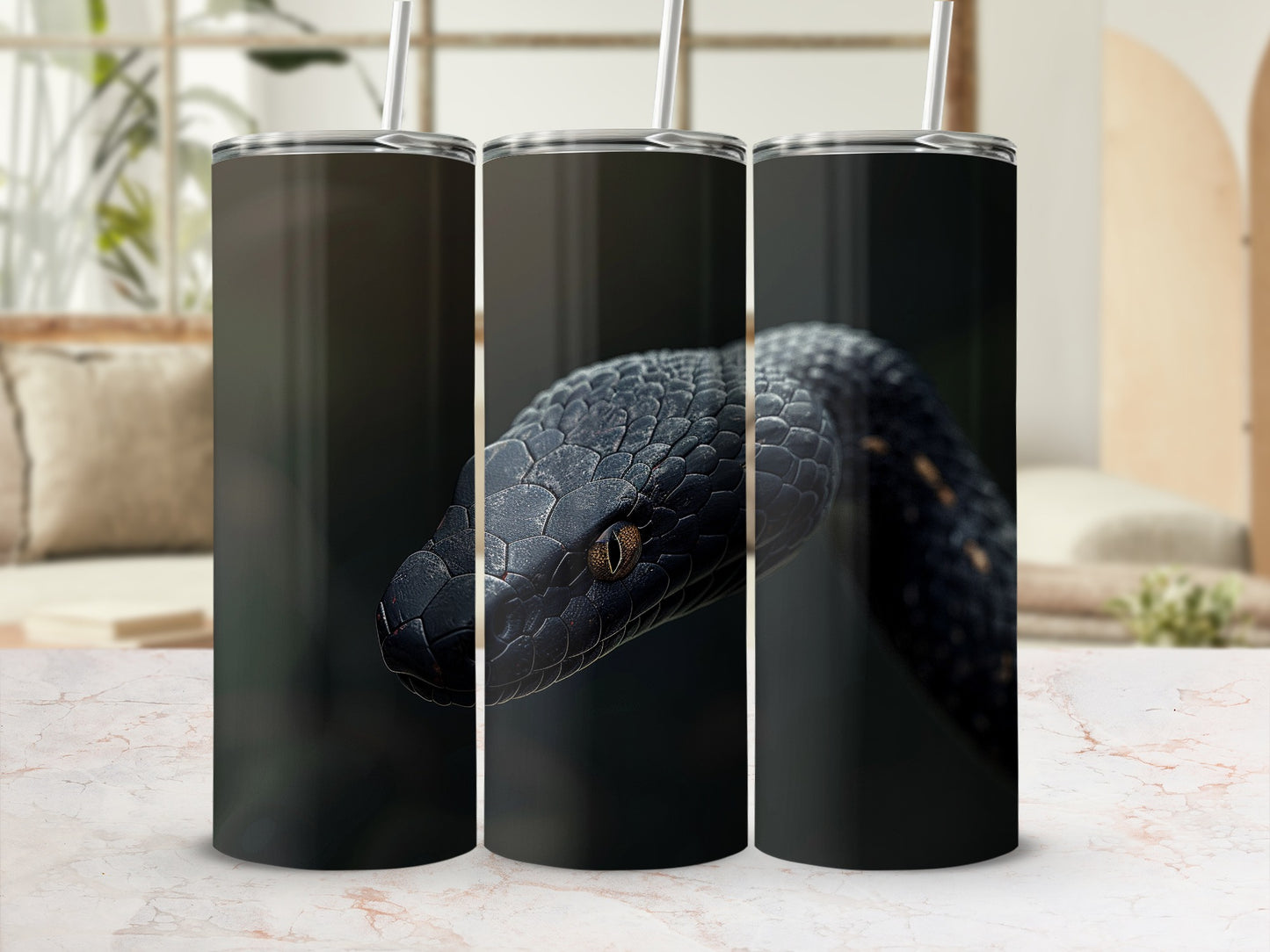 Dark Snake Head Eye Reptile Design Tumbler product type