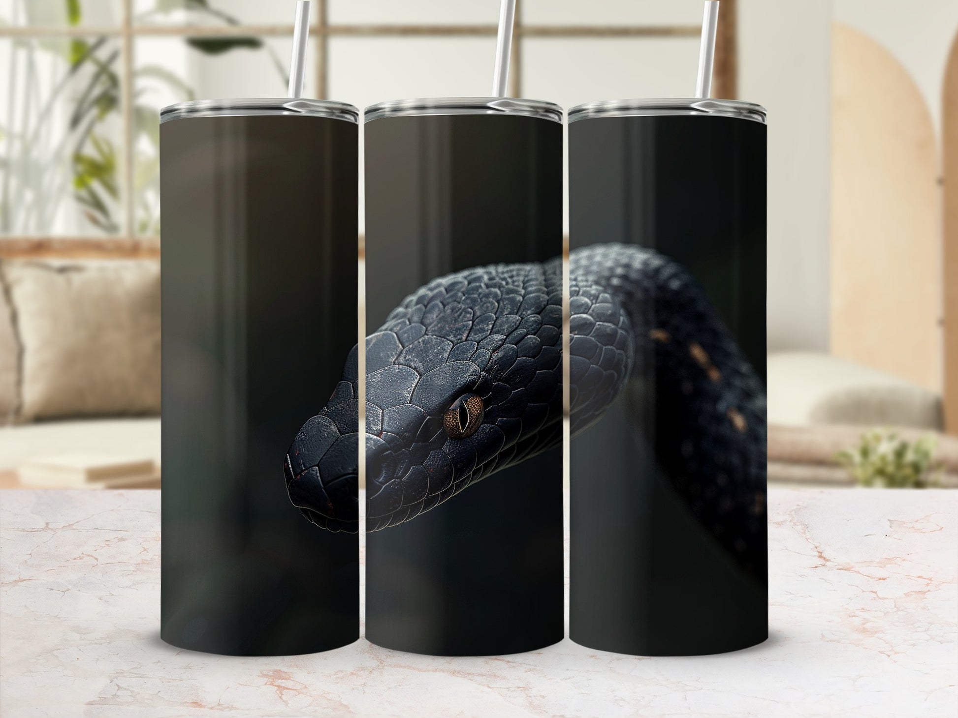 Dark Snake Head Eye Reptile Design Tumbler product type