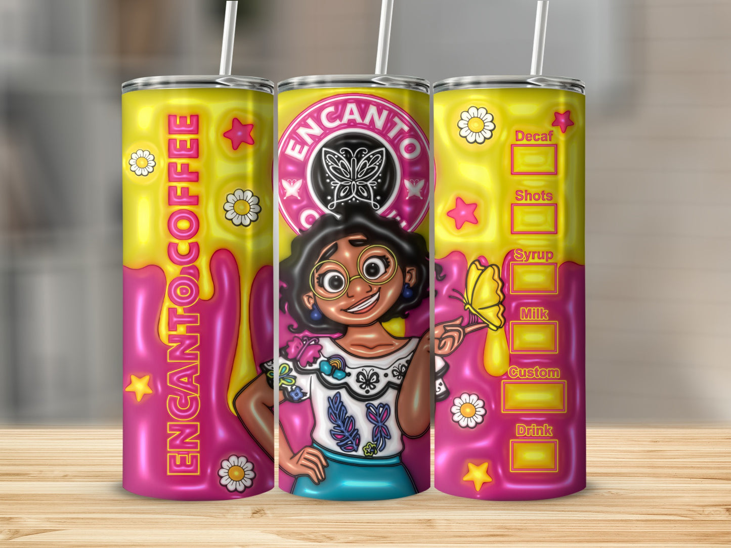 Encanto Coffee Tumbler with Colorful Cartoon Design