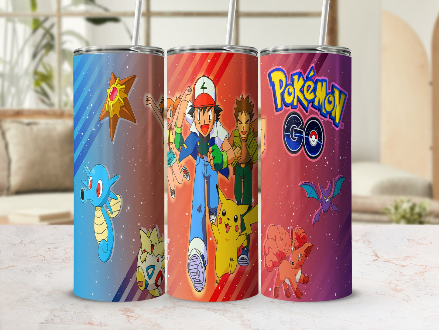 Colorful Pokémon GO Themed Beverage Tumbler