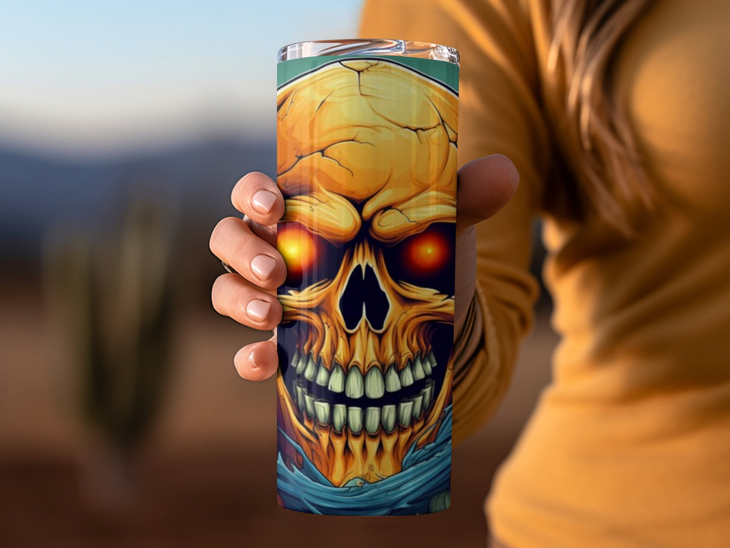Skull Design Thermal Insulated Tumbler for Hot Beverages