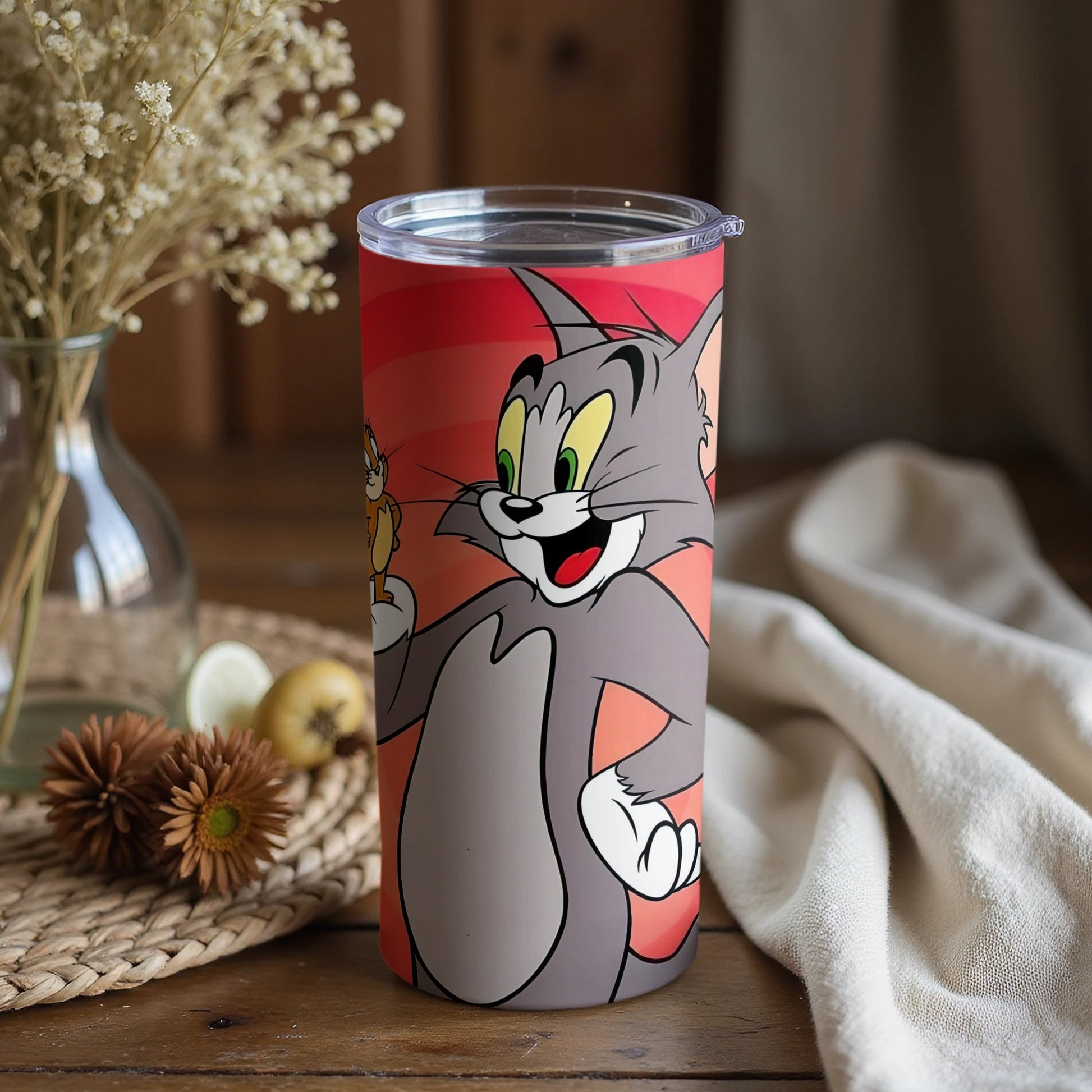 Iconic Cartoon Characters Tumbler with Lid for Drinks