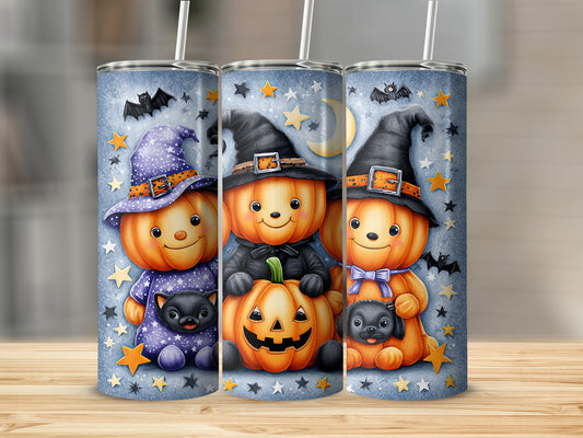 Cute Halloween Pumpkin Characters Tumbler