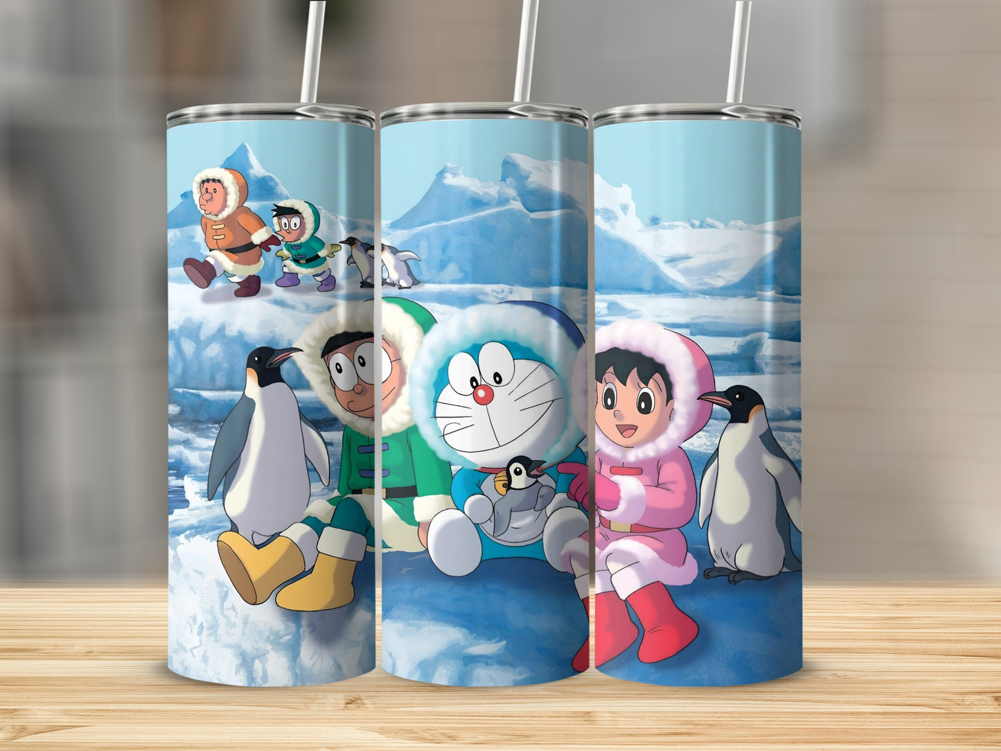 Winter Wonderland Cartoon Insulated Tumblers for Kids