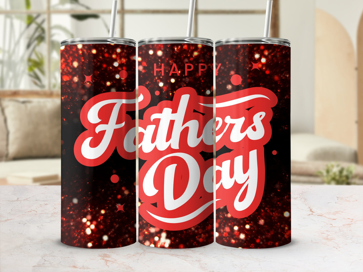 Happy Fathers Day Sparkling Tumbler for Dad Gift