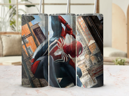 Spider Hero Action Scene Insulated Tumbler 20oz
