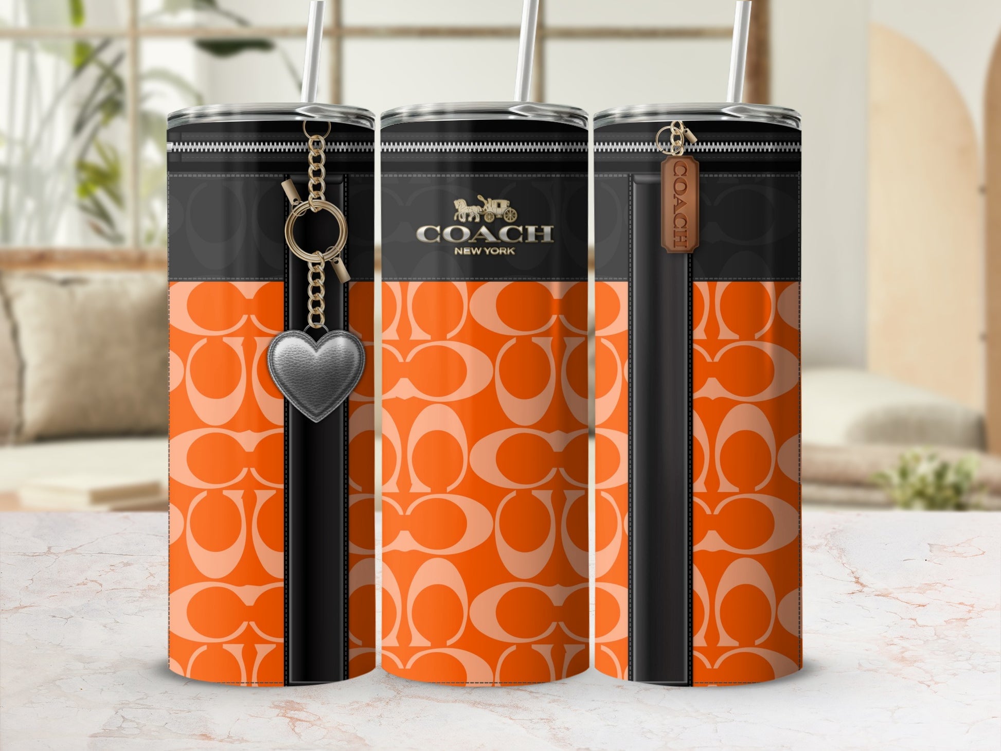 Stylish Coach New York Branded Travel Tumbler
