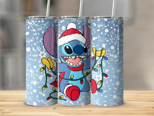 Festive Holiday Character Tumbler With Snowflakes