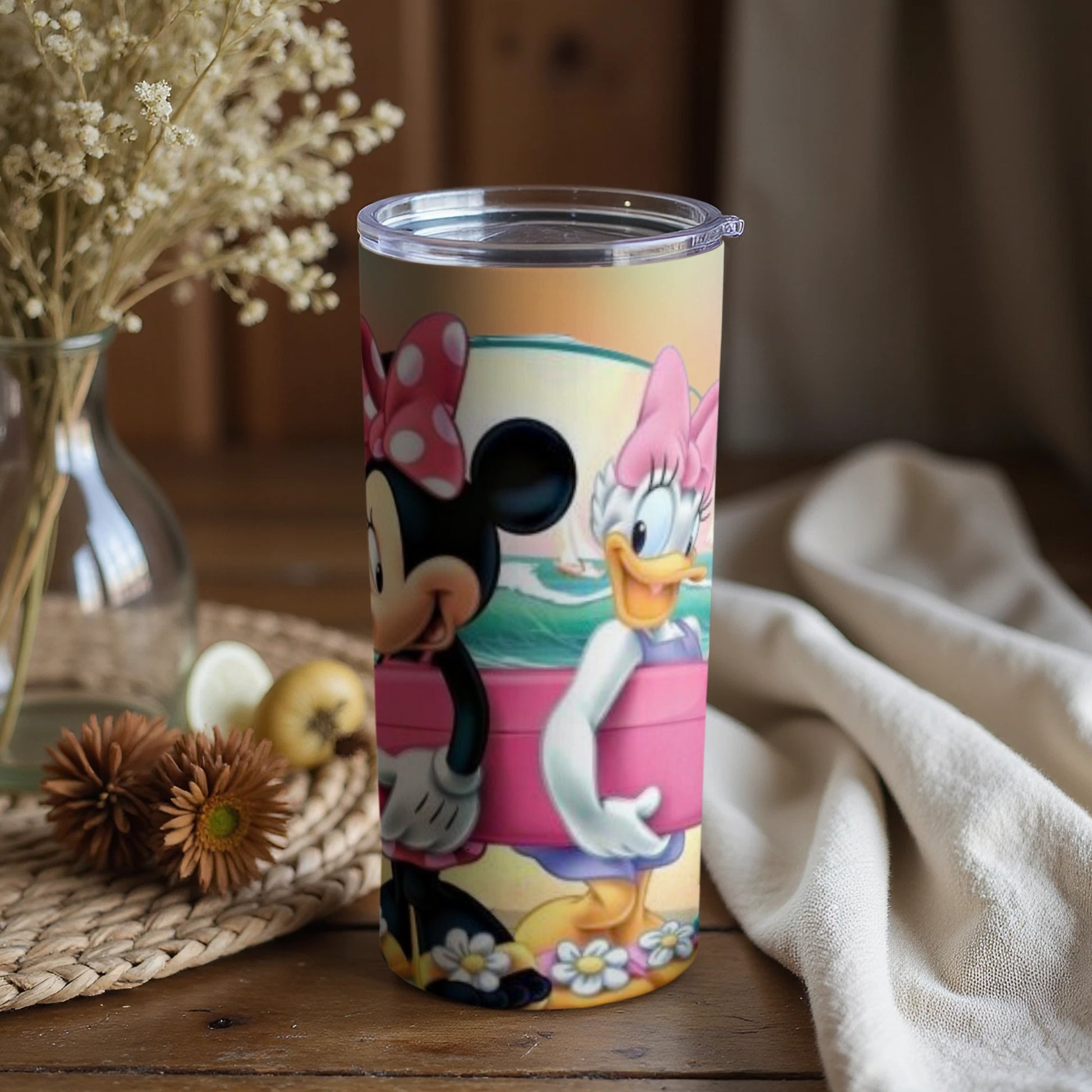 Minnie and Daisy Tumbler with Floral Accents