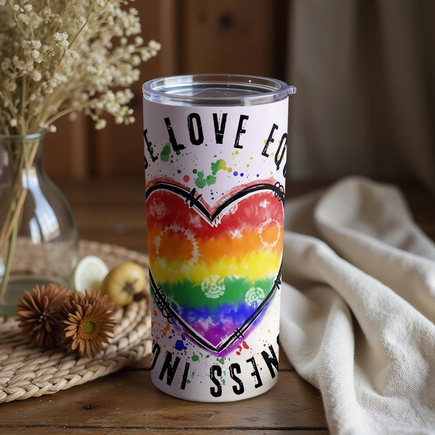 Colorful Heart Design Love Equality Tumbler