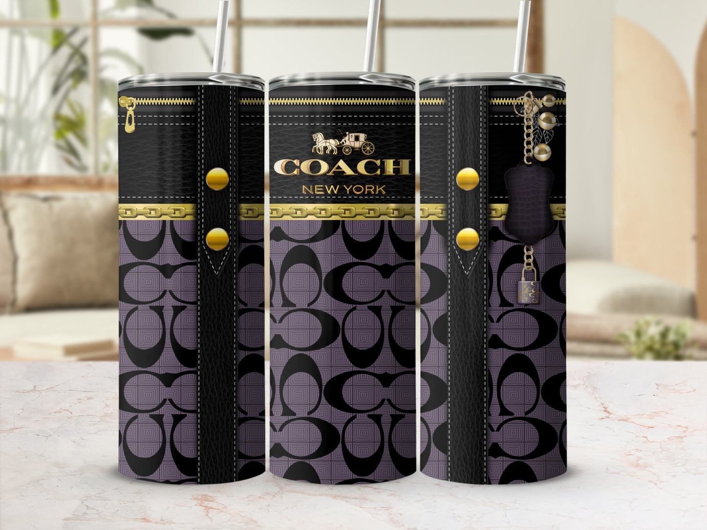 Stylish Coach New York Designer Travel Mug Tumblers