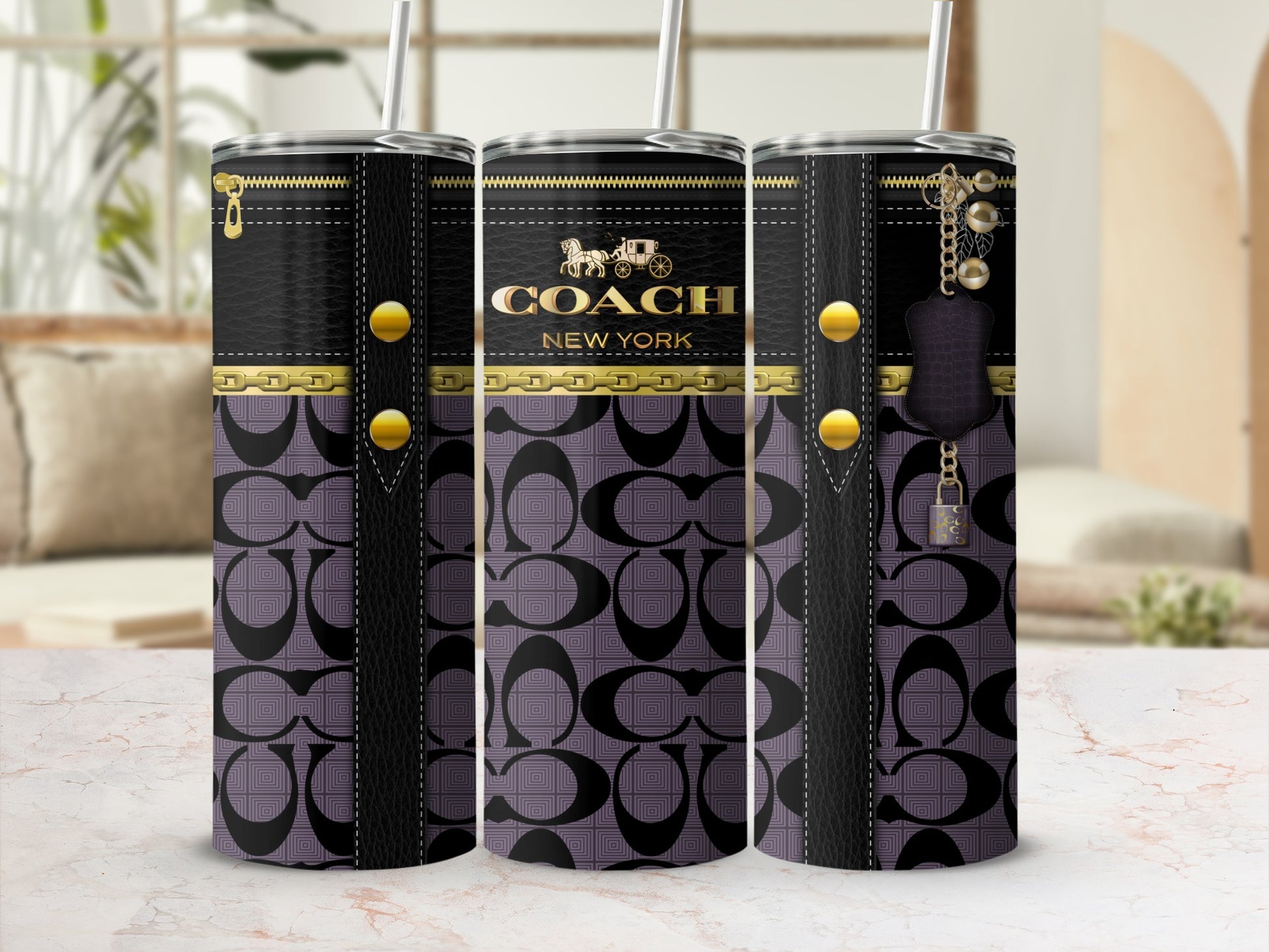 Stylish Coach New York Designer Travel Mug Tumblers