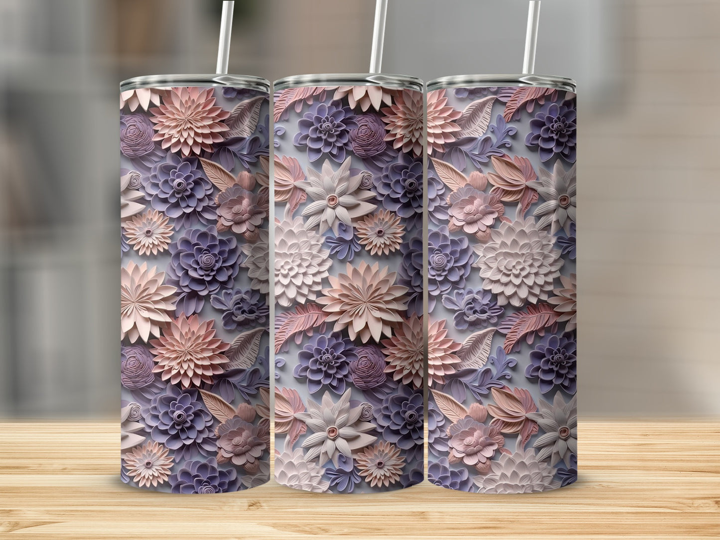Pastel Floral Patterned Design Tall Tumbler product