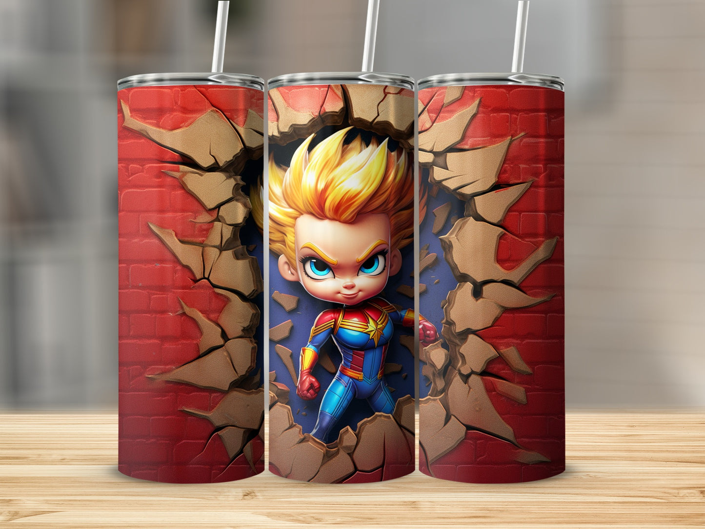 Eye-Catching Superhero Breakthrough Design Tumbler