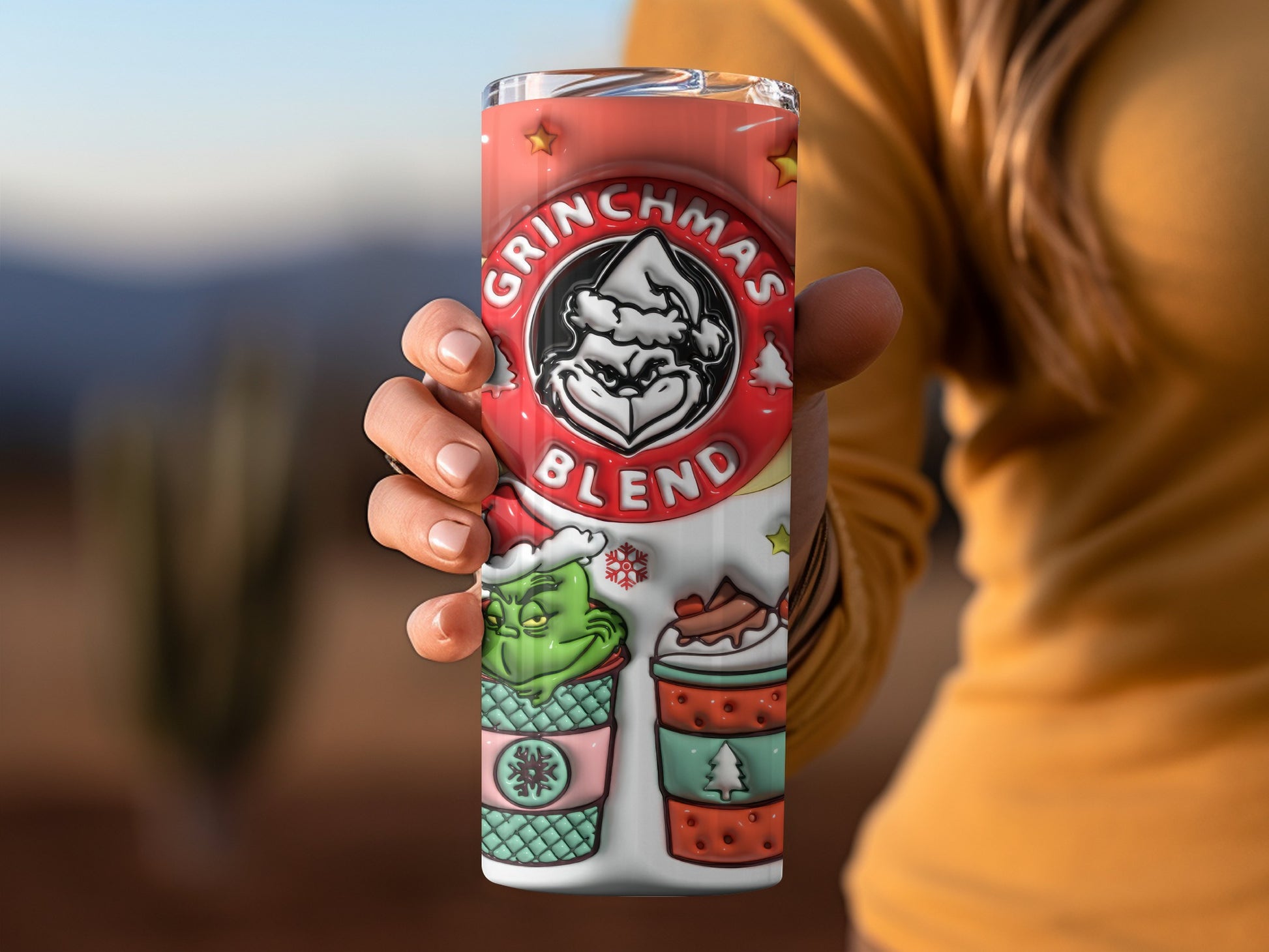 Grinchmas Blend Holiday Themed Tumbler for Festive Drinks