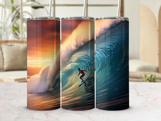 Vibrant Surfer Ocean Wave Golden Sunset product type