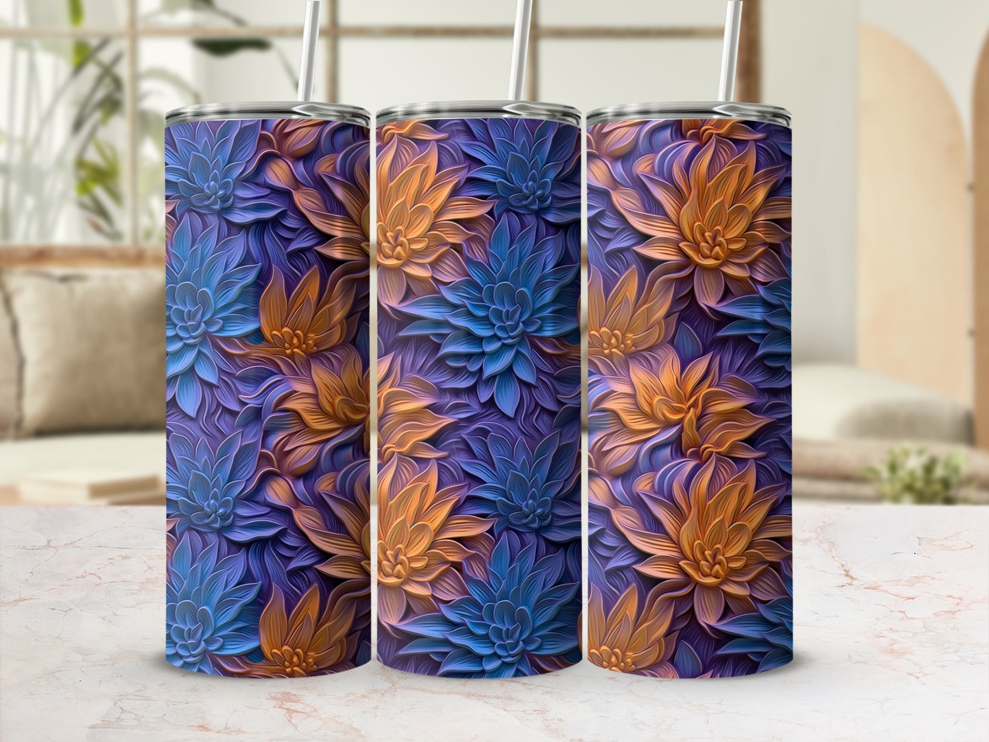 Colorful Floral Patterned Tumbler for a Vibrant Look