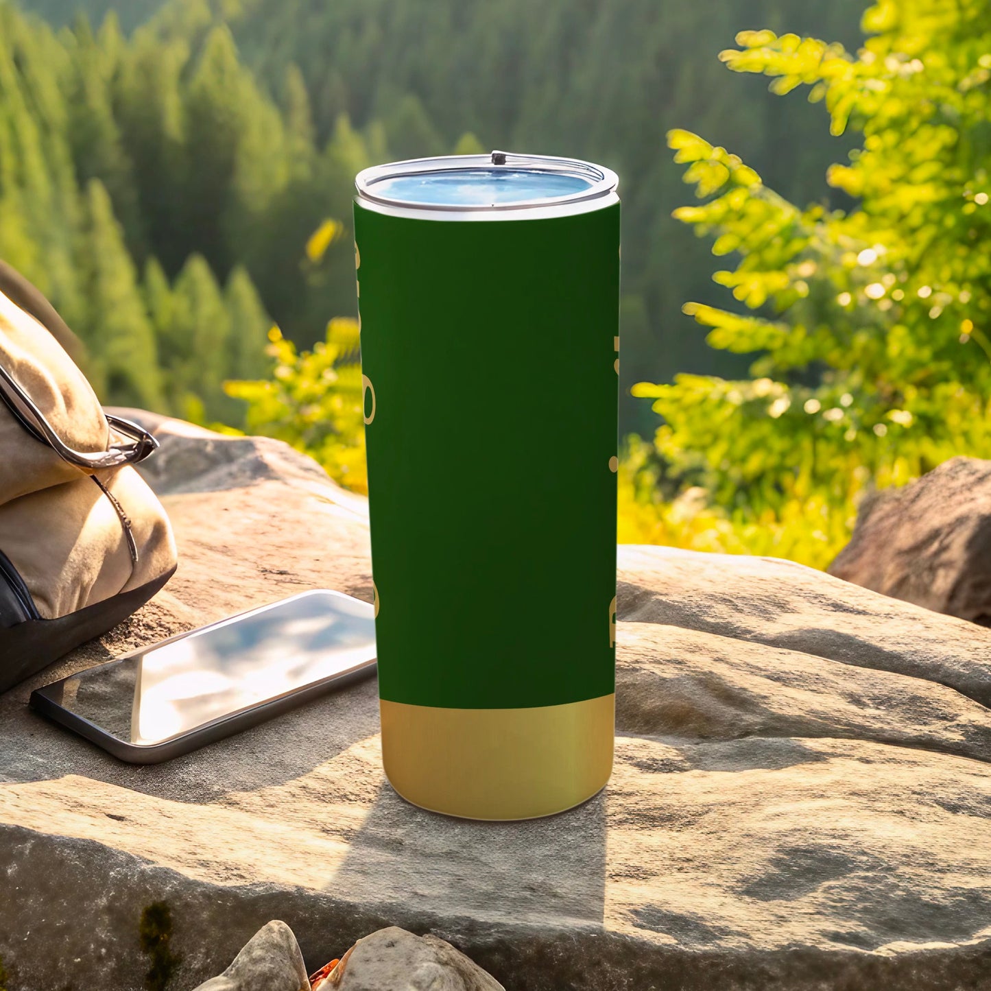 Dark Green Gold Pattern Outdoor Adventure Tumbler product type