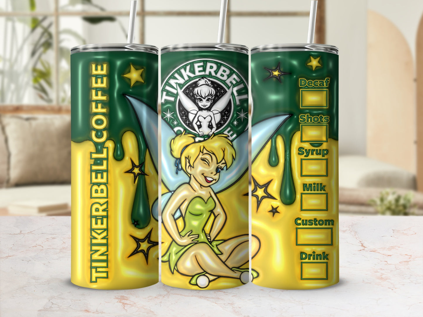 Tinker Bell Coffee Customizable Drink Tumbler