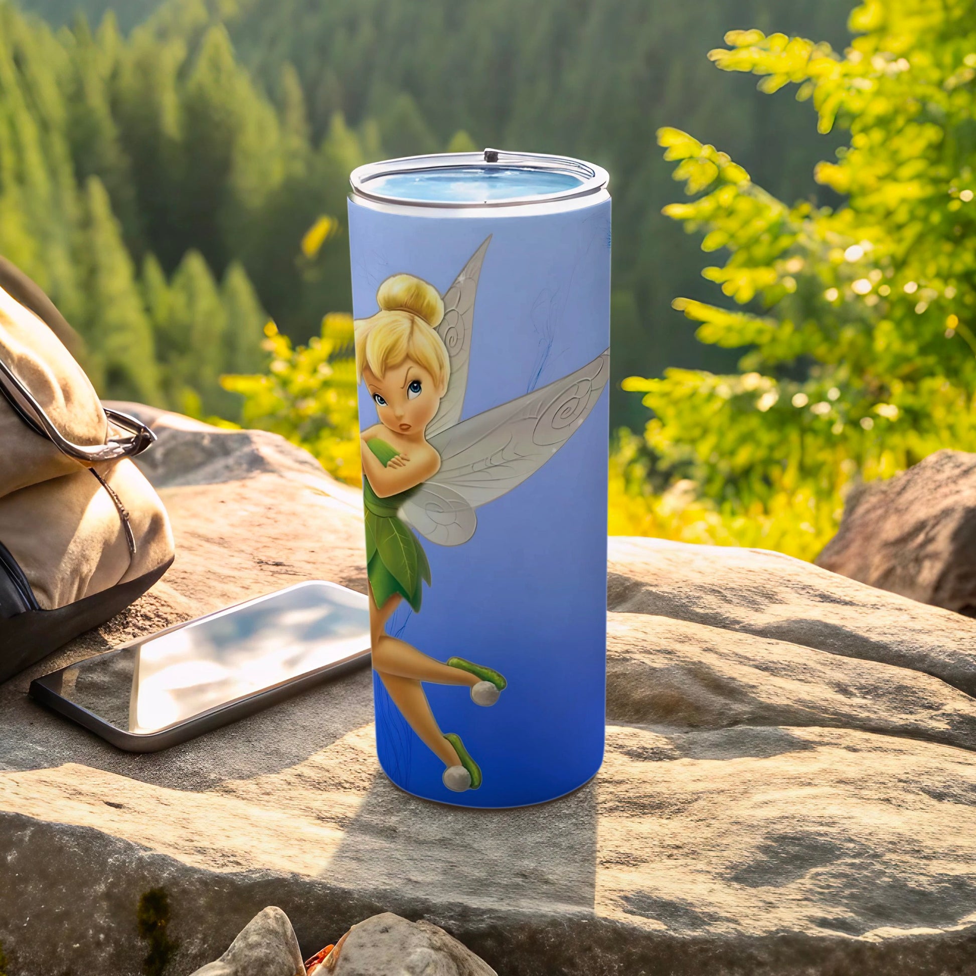 Blue Tinker Bell Insulated Travel Mug for Beverages
