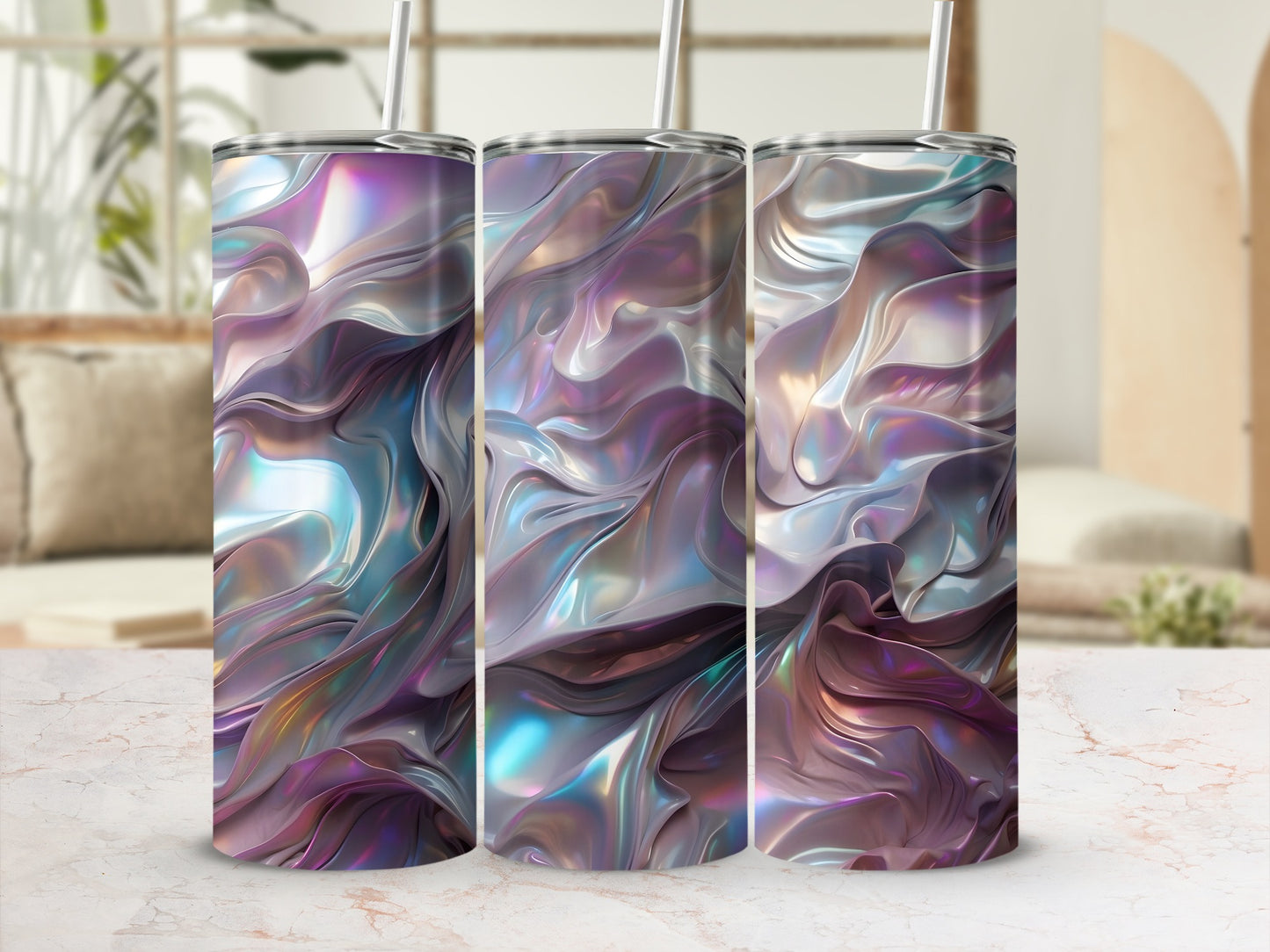 Holographic Shimmer Fluid Abstract Waves Pattern product type