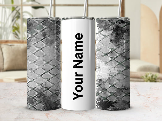 Personalized Snake Scale Print Tumbler with Name