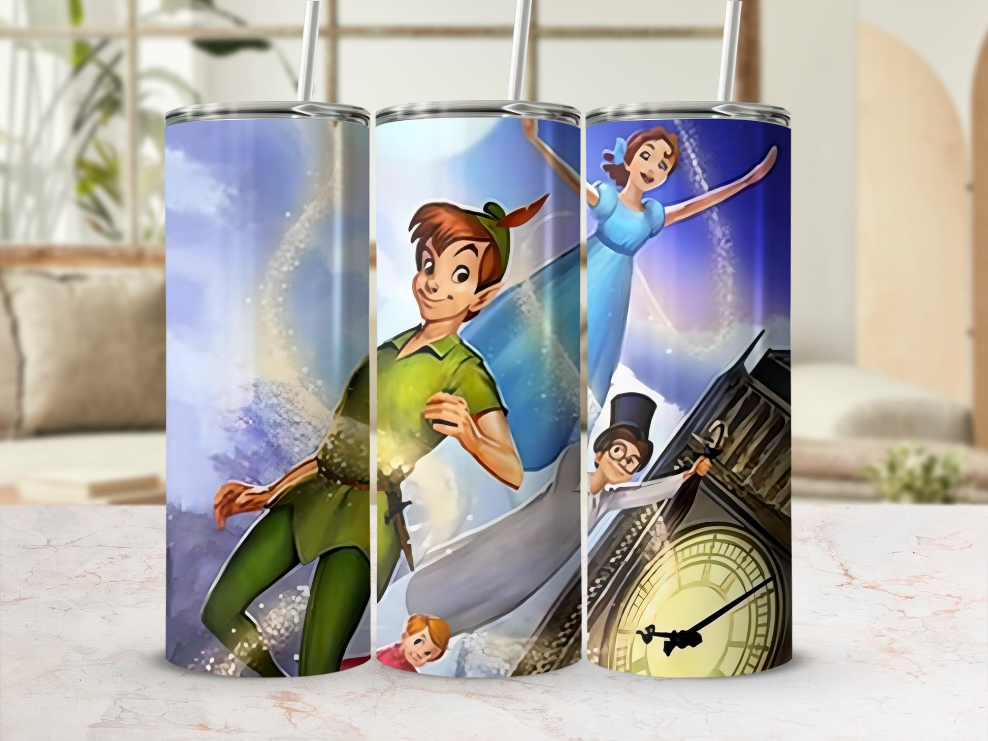 Peter Pan and Friends Themed Stainless Steel Tumbler