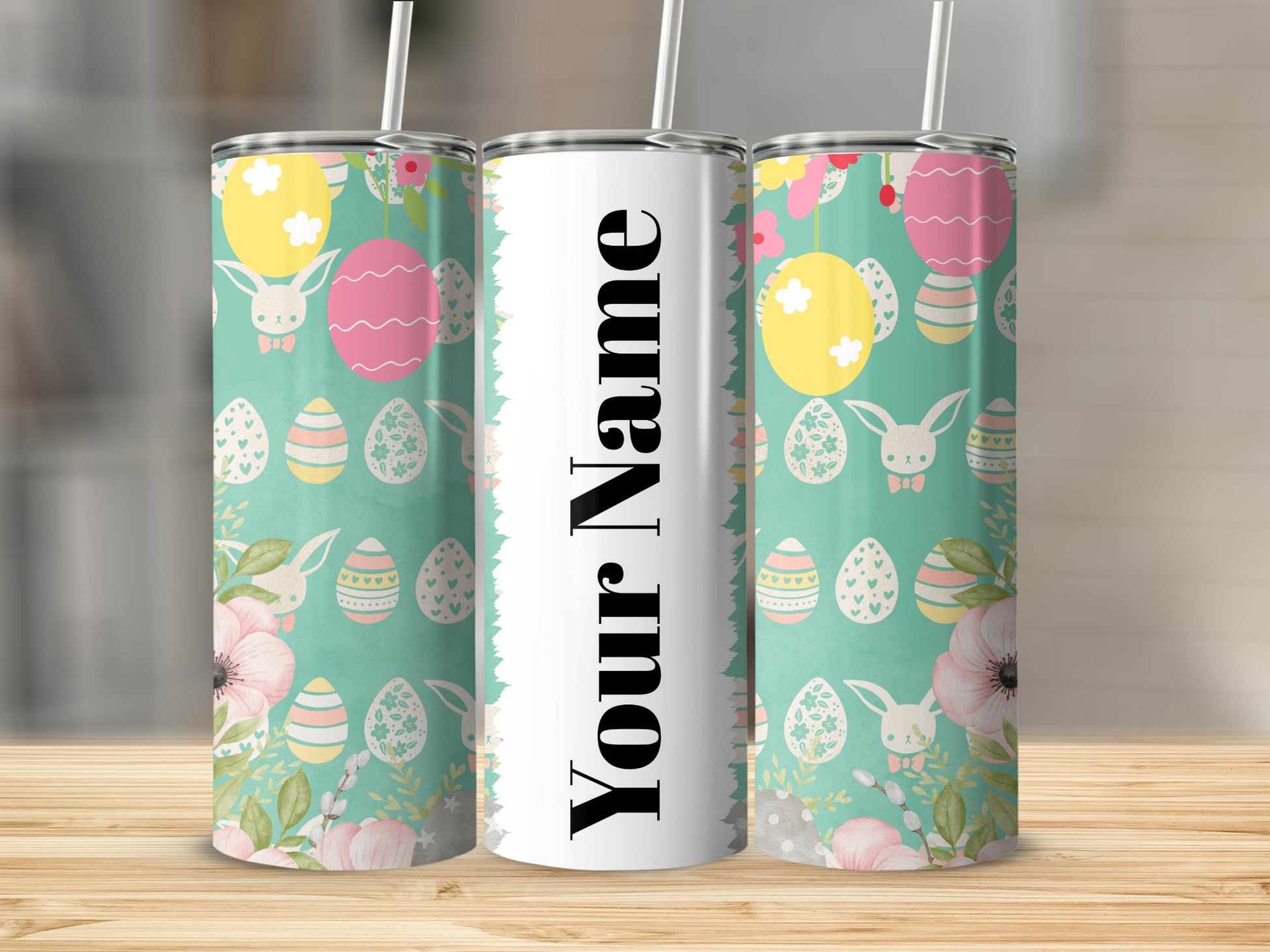 Personalized Easter Bunny Eggs Tumbler