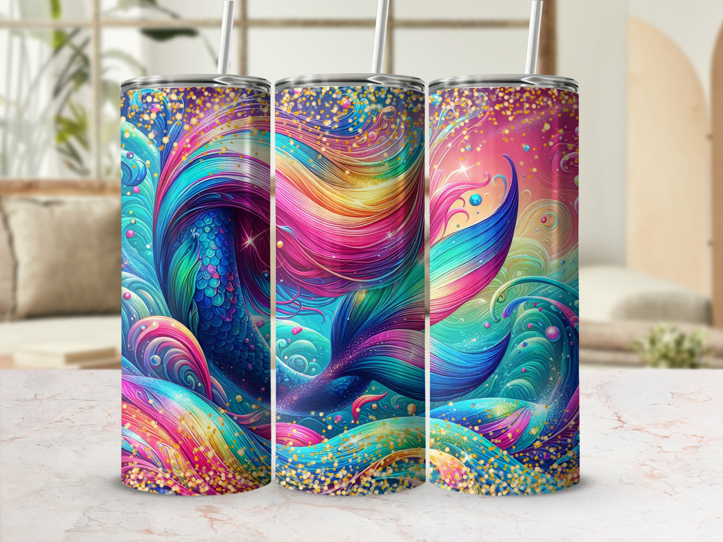 Sparkling Vibrant Mermaid Tail Ocean Design product type