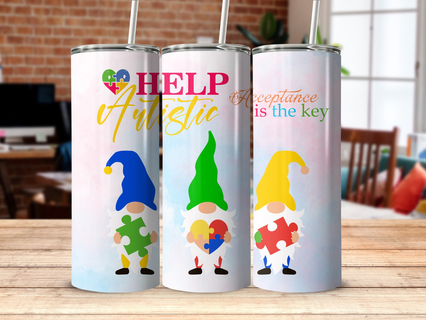 Help Artistic Acceptance is the Key Colorful Tumblers