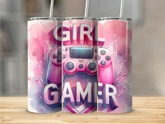 Girl Gamer Custom Tumbler for Unique Drink Storage