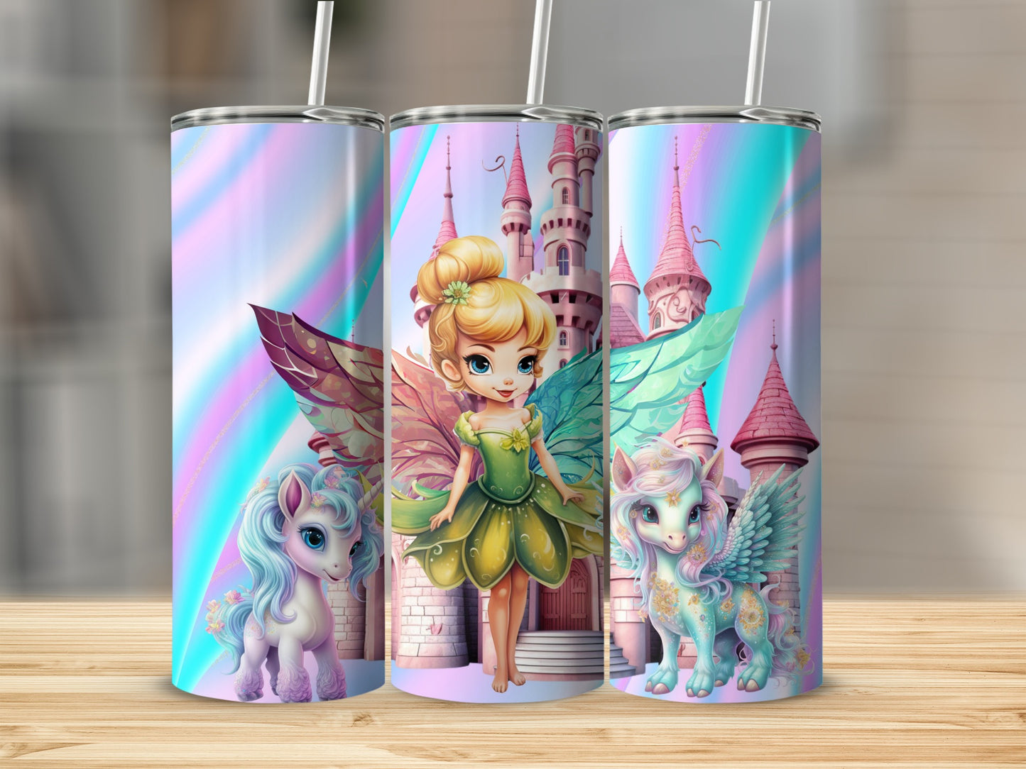 Fairy Castle with Unicorns Fantasy Insulated Tumbler
