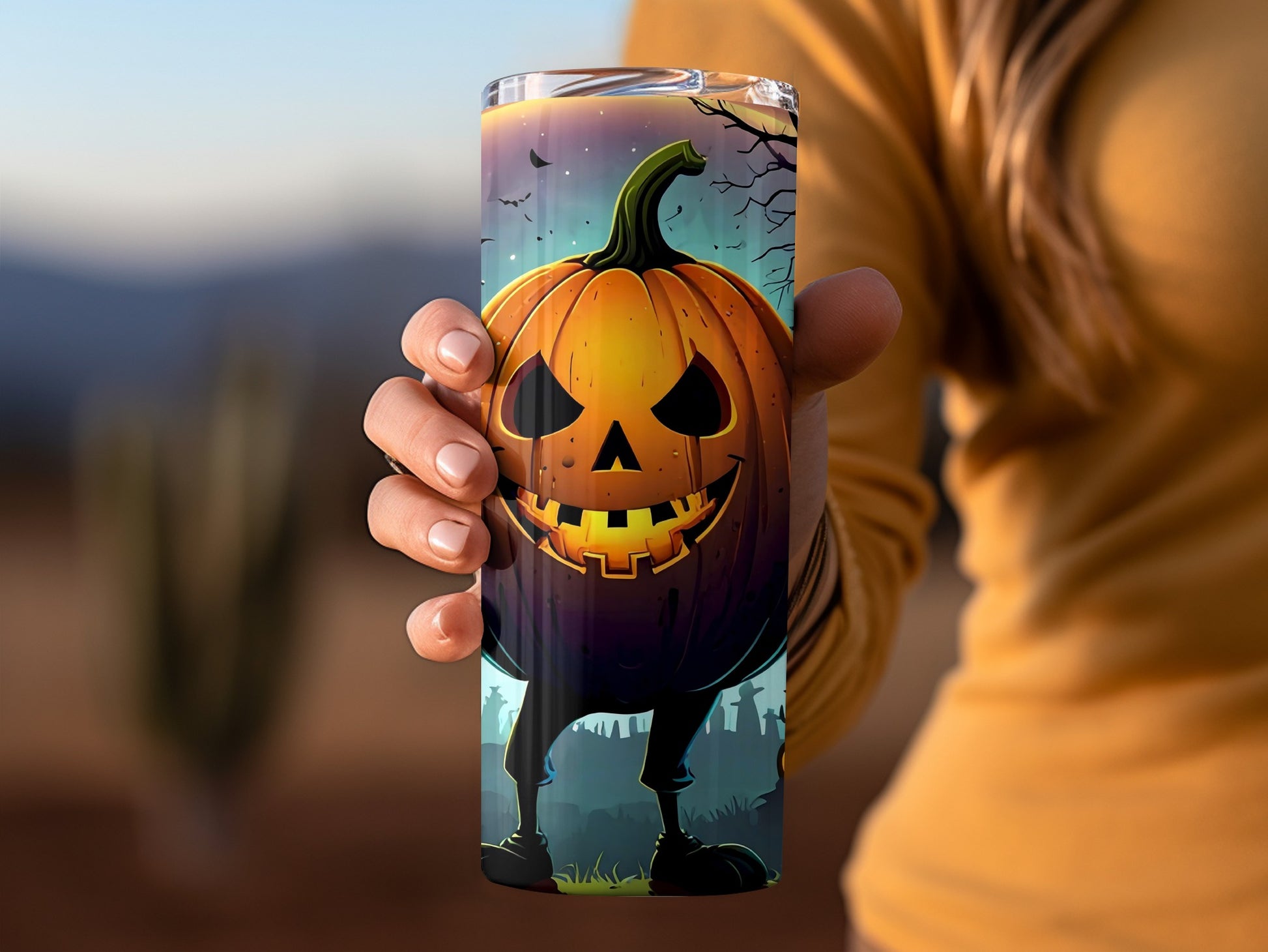 Spooky Halloween Pumpkin Tumbler for Holiday Spirits