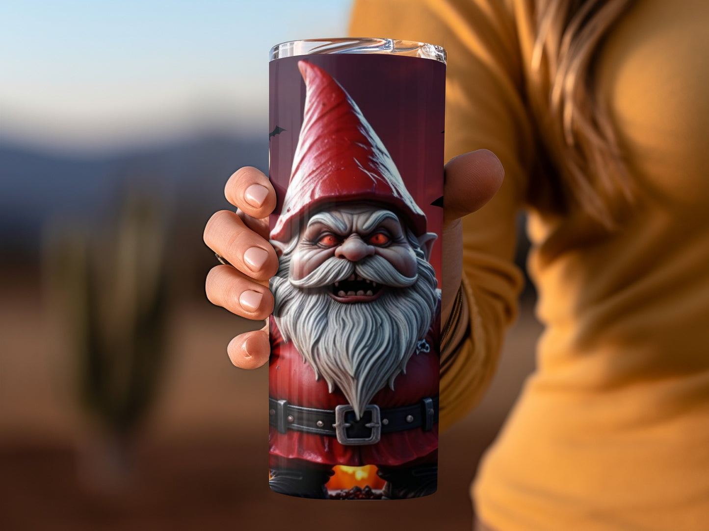 Creepy Santa Claus Design Insulated Tumbler Cup