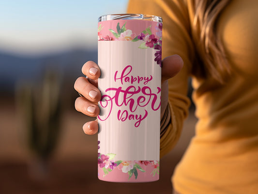 Happy Mother's Day Floral Design Tumbler Cup