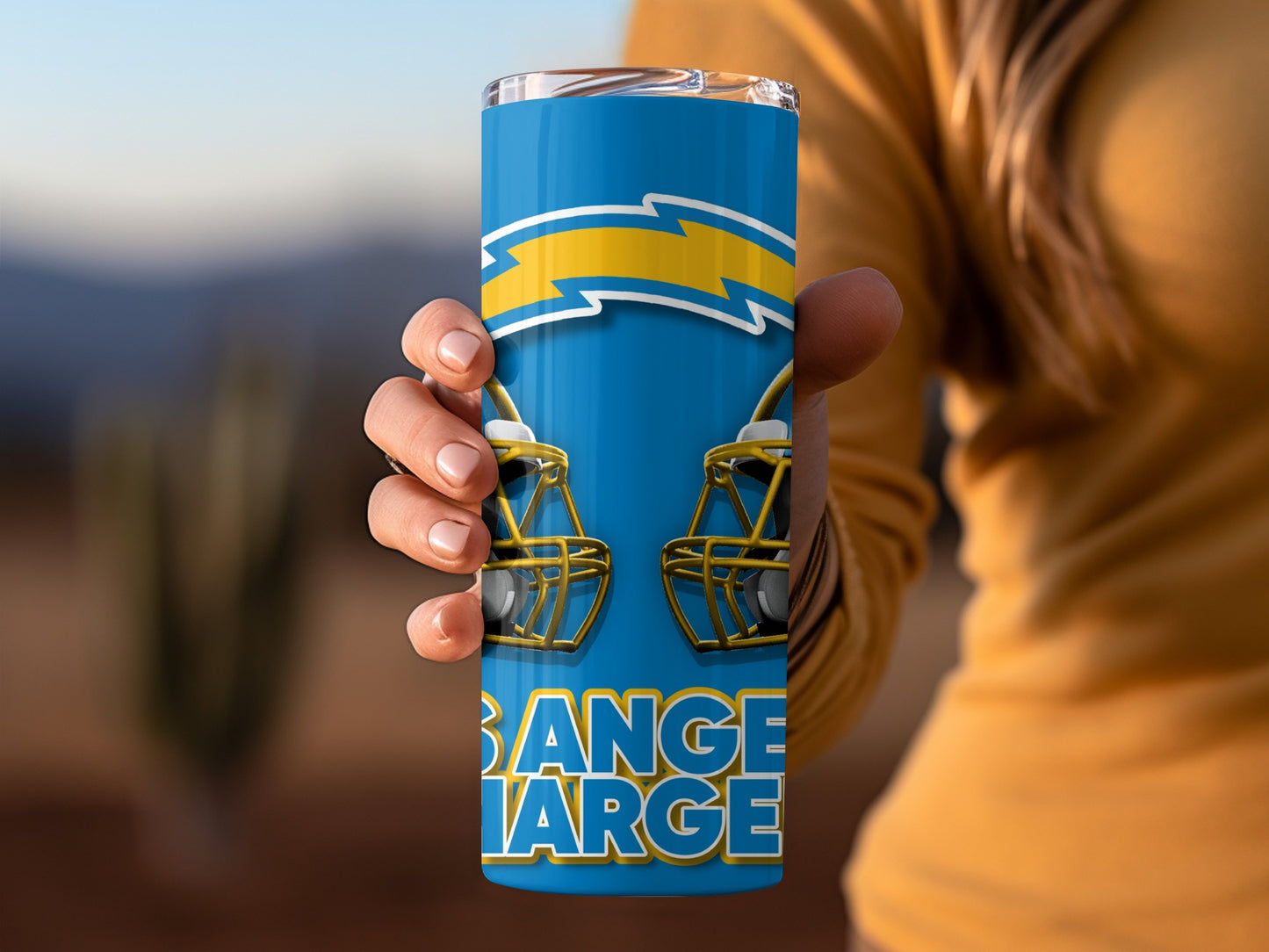 Chargers Helmets and Team Name Graphic Design Tumblers