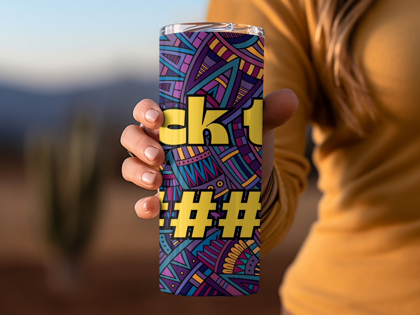 Colorful Boho Patterned Insulated Travel Tumbler
