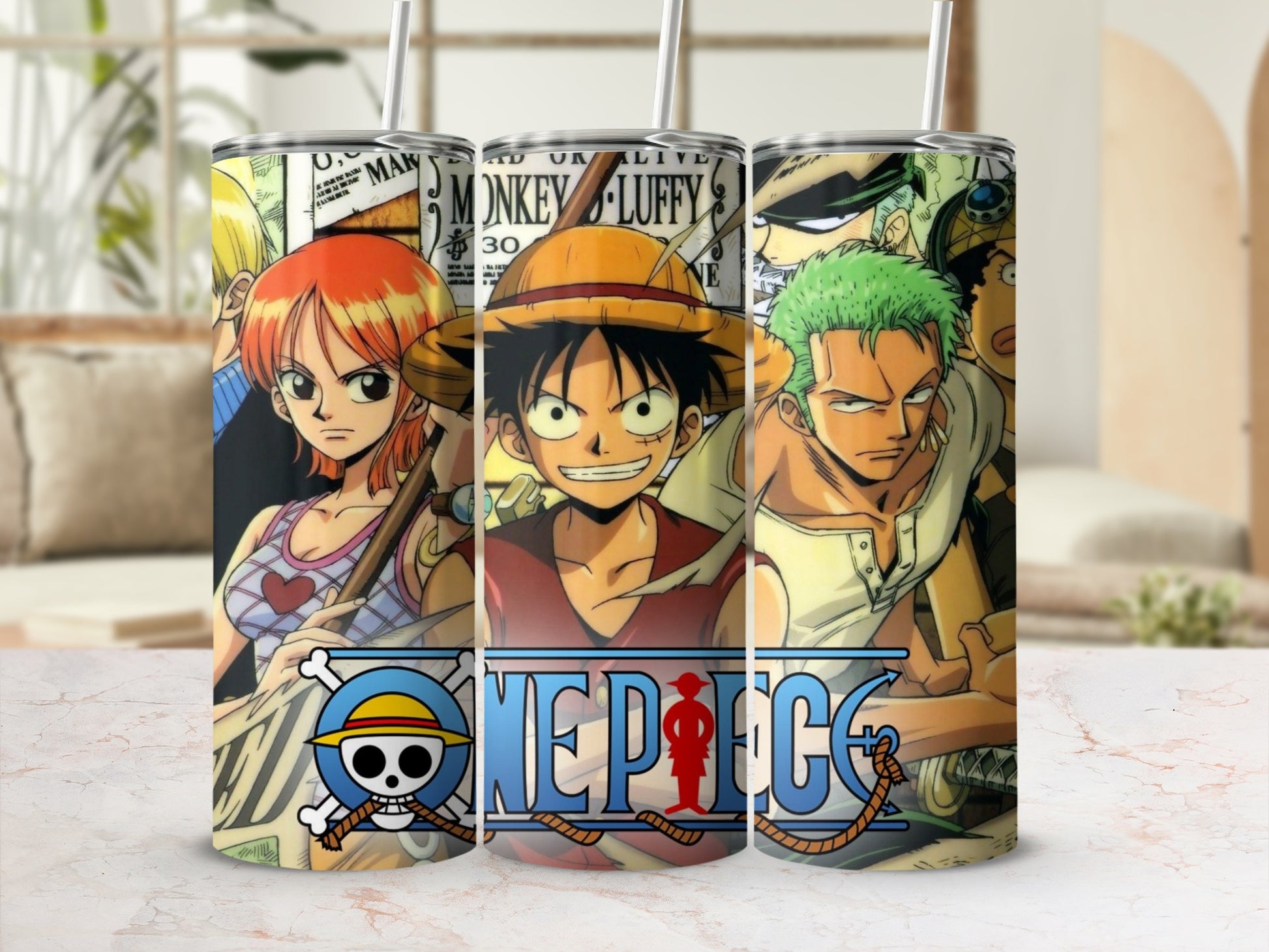 One Piece Anime Character Design Tumbler Cup