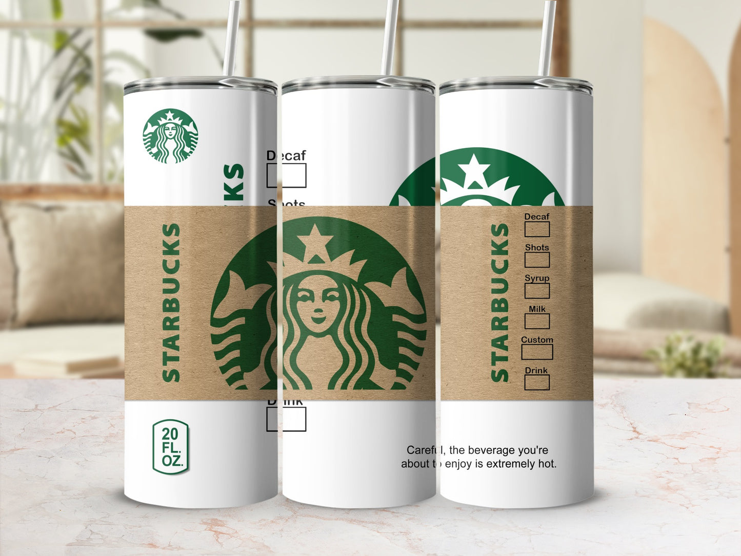 STARBUCKS 20 FL OZ Decaf Shots Syrup Milk Custom Drink product type