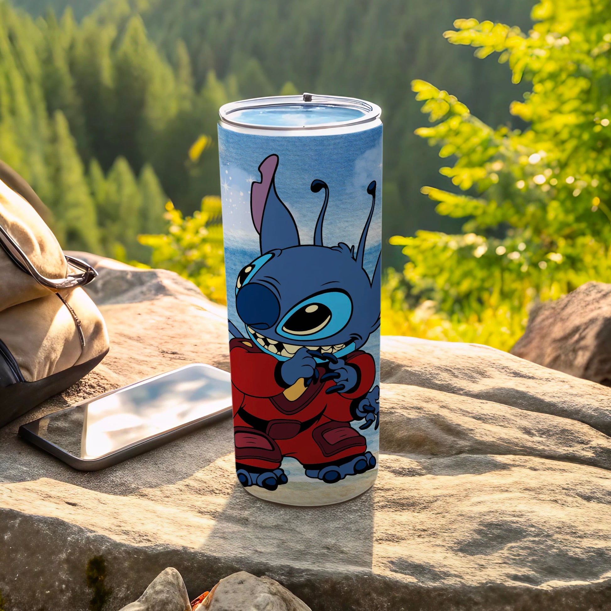 Adorable Blue Cartoon Character Insulated Tumbler