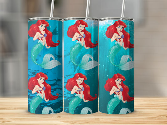 Little Mermaid Themed Tall Insulated Tumbler Cups