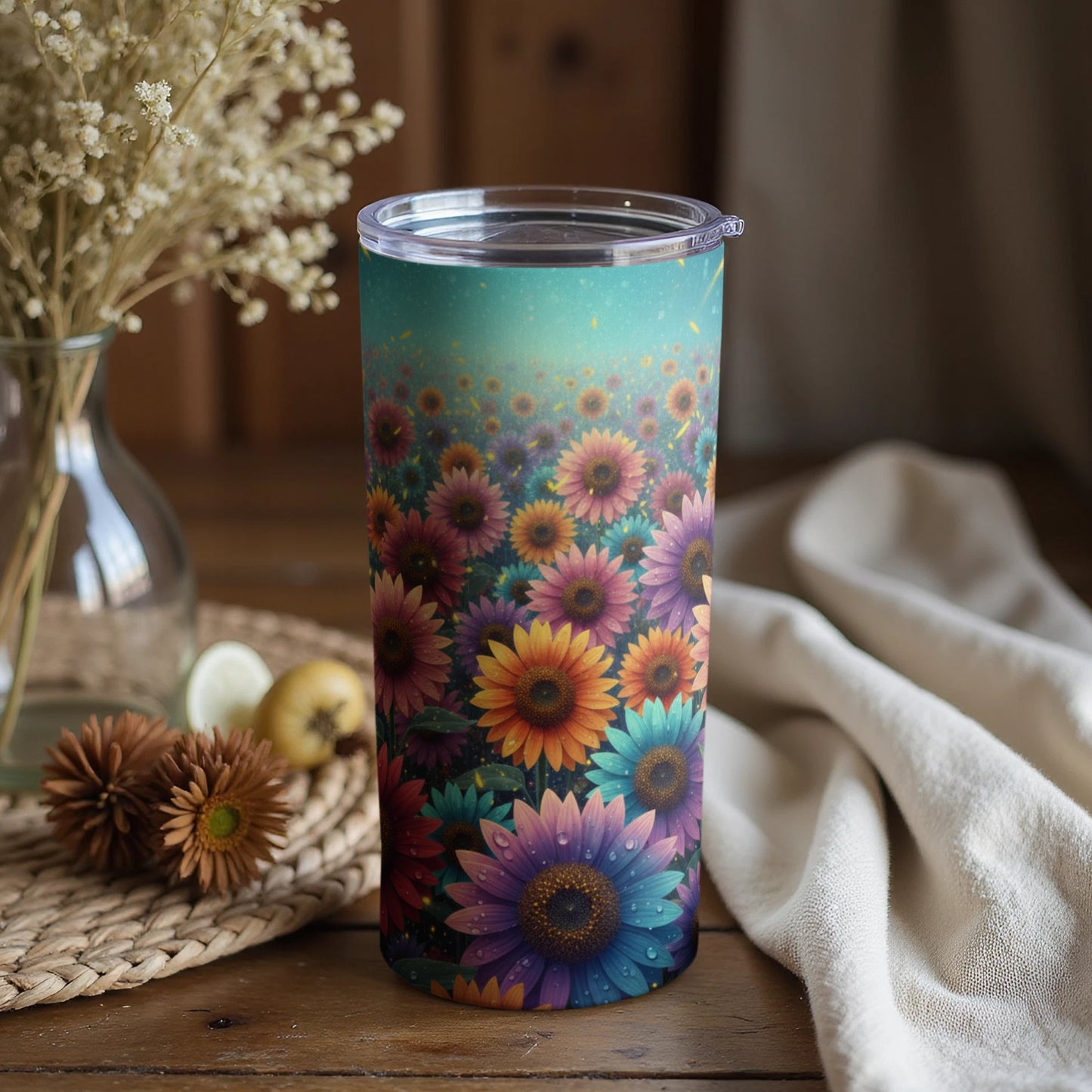 Vibrant Floral Insulated Tumbler for Beverages