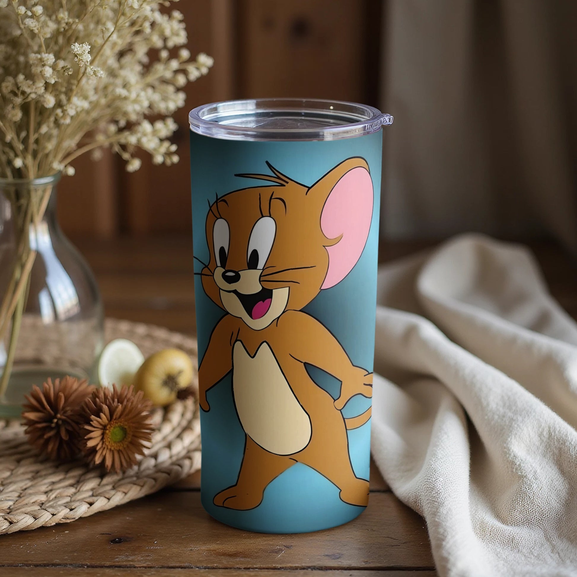 Jerry Mouse Cartoon Character Travel Tumbler Cup