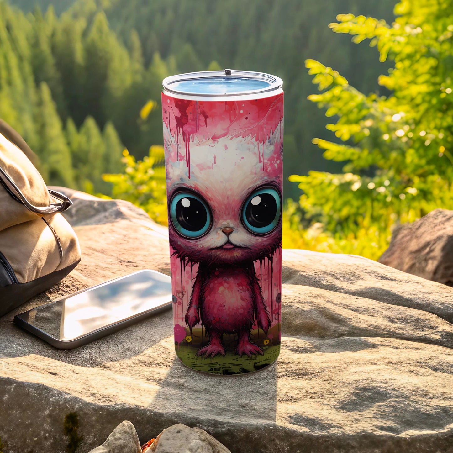 Pink Eyed Creature Art Style Dripping Tumbler product type