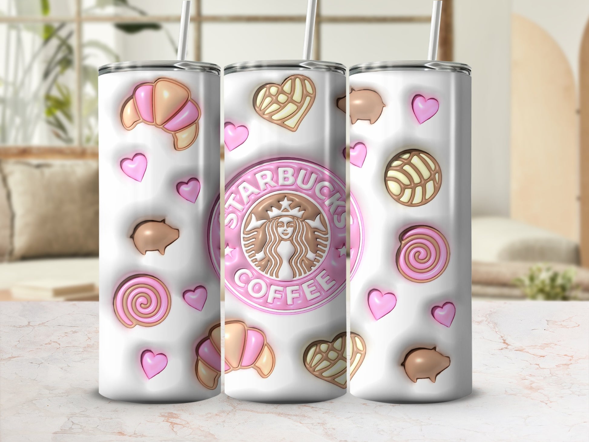 Starbucks Coffee Croissant Heart Pig Swirl Tumbler product type